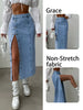 Women'S Casual Denim Midi Skirt, F