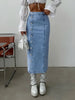 Women'S Casual Denim Midi Skirt, F