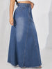 Women's Casual Style Plain Denim Maxi Skirt
