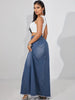 Women's Casual Style Plain Denim Maxi Skirt