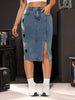 Women'S Embroidered Heart Denim Bodycon Skirt