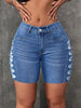 Women's High-Waisted Skinny Jeans with Distressed Side Rips