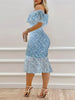 Elegant Off-Shoulder Lace Bodycon Dress with Floral Pattern