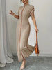 Women's High Neck Sleeveless Slim-Fit Long Dress
