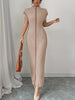 Women's High Neck Sleeveless Slim-Fit Long Dress
