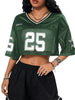 Style Women'S Jersey Number Print Crop Top