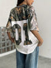 Women'S Y2K-Inspired Camo Print T-Shirt with V-Neck