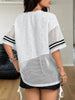 Women's y Casual Short Sleeve Top - Breathable Mesh & Lace Panel Design
