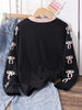 Women's Casual Long Sleeve T-Shirt with Bow