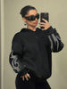 Women's Casual Hooded Sweatshirt with Geometric Pattern
