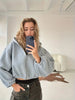 Women's Elegant Middle Eastern-Inspired Hooded Long Sleeve Cropped Sweatshirt