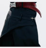 Layered Patchwork Metal Buckle Design Straight Trousers