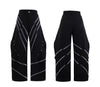 Three-Dimensional Cut Metal Stripe Stud Pleats Trousers