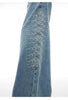 Washed Spine Metal Studs Design Denim Jeans
