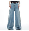 Washed Spine Metal Studs Design Denim Jeans
