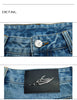 Washed Spine Metal Studs Design Denim Jeans