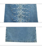 Washed Spine Metal Studs Design Denim Jeans