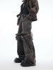 Belt Decor Heavyweight Flare Washed Denim Jeans