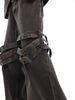 Belt Decor Heavyweight Flare Washed Denim Jeans