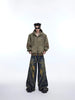 Large Pocket Design Wide-leg Denim Jeans