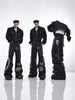 Fur Design Flare PU Leather Pants