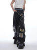Fur Design Flare PU Leather Pants