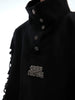 Asymmetrical Cut Fringe Trim Track Suit with Standing Collar