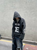 Dark Fog Printed Patchwork Oversized Zip Up Hoodie