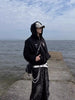 Dark Fog Boxy Fit  Zipper Hoodie