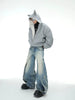 Long sleeve T-shirt with stylish fit and comfortable length with hooded