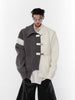 Deconstructing Stitching Metal Button Knitted Coat