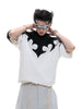 Stitching Burnt Flower Rhinestone Tees