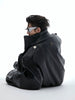 Crocodile Texture Faux Two-Piece Short Biker Jacket with Retro Metal Accents