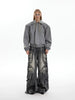 Cropped Shoulder-Pad Jacket with Faux Tie and Structured Collar Design