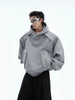 Oversized Hoodie with Detachable Shoulder Pads and Large Pockets