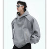 Oversized Hoodie with Detachable Shoulder Pads and Large Pockets