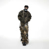 Vintage Camouflage Baseball Jacket with Hand-Painted Graffiti and Oversized Pockets