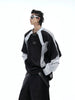 Punk-Inspired Baseball Style Long-Sleeve T-Shirt with Mesh and Studded Details