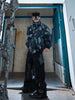 Hand-Painted Graffiti Puffer Jacket with Oversized Pockets