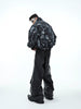 Hand-Painted Graffiti Puffer Jacket with Oversized Pockets