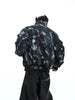 Hand-Painted Graffiti Puffer Jacket with Oversized Pockets