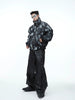 Hand-Painted Graffiti Puffer Jacket with Oversized Pockets