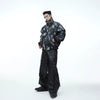 Hand-Painted Graffiti Puffer Jacket with Oversized Pockets