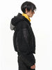 Black Hooded Patchwork Pilot Jacket