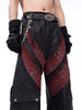 Waxed Mix Mesh Wide Leg Denim Jeans