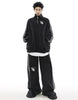 Oversize Zipper Raglan-sleeve Sweatshirt & Wide-leg Sweatpants Setup