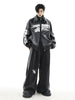 Oversize Logo PU Leather Jacket