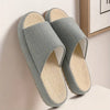 Men'S Stylish Gray Fabric Slides with Thick TPR Sole