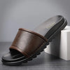 Men'S Casual Slip-On Sandals - Black Faux, Non-Slip