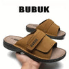 Men'S Genuine Faux Leather Slip-On Sandals